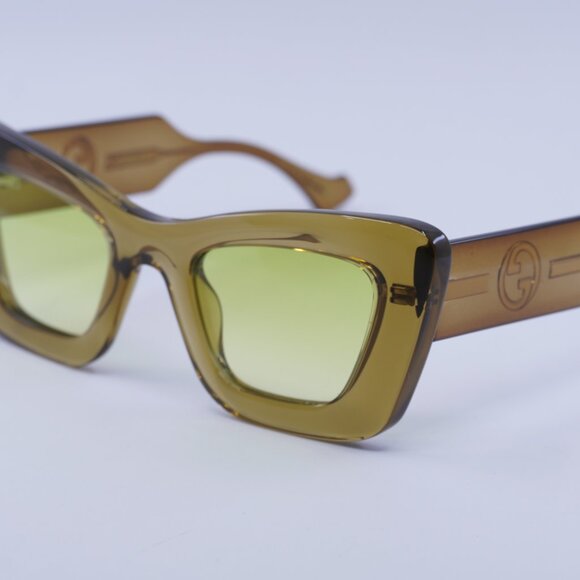 ?️ New Gucci GG1552S 004 Sunglasses - Brown Frame, Light Green Lenses main image 11